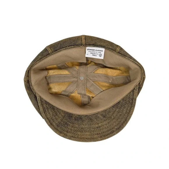 Vintage New York Hat Co Newsboy Leather Hat 90s Y2K USA Suede